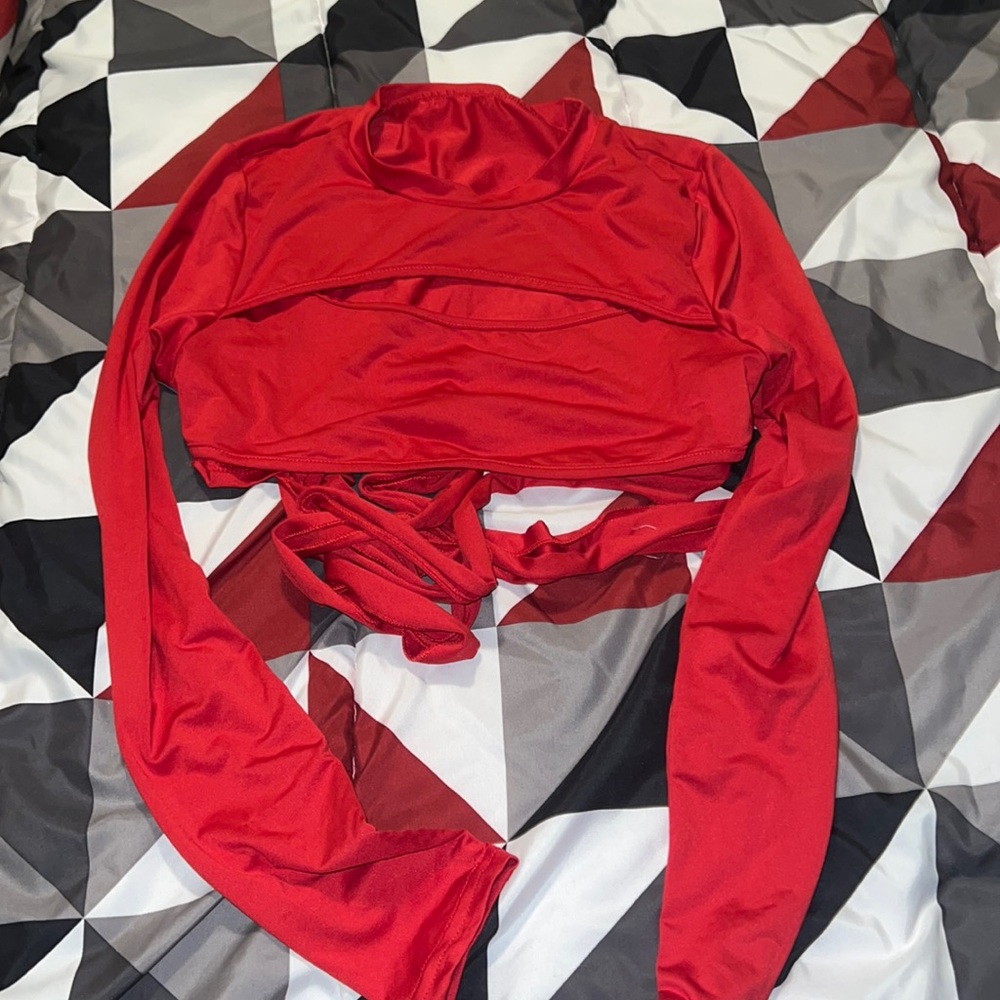 Red crop top